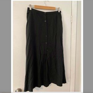 Midi Black Button-up Skirt